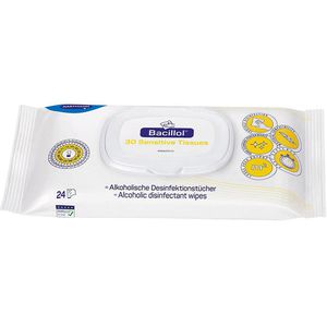 Bacillol Desinfektionstücher 30 Sensitive Tissues, für Flächen, alkoholisch, 18 x 20 cm, 24 Tücher