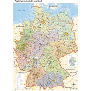Produktbild für Deutschlandkarte GeoMetro XL Postleitzahlenkarte, rahmenlos