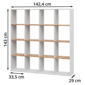 Produktbild für Bücherregal Vicco Karree, weiß / eiche