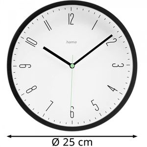 Produktbild für Wanduhr Hama Capri, Kunststoff, analog, Quarzuhr