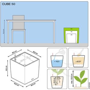 Produktbild für Übertopf Lechuza CUBE 50, anthrazit metallic, 49 x 50 x 49 cm