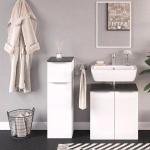 Produktbild für Badschrank Vicco Otis, weiß hochglanz