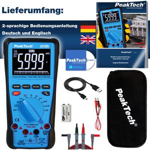 Produktbild für Multimeter PeakTech P 2035, digital, True RMS