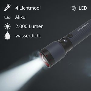 Produktbild für Taschenlampe Ledlenser P7R, blau, LED, aufladbar