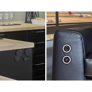 Produktbild für Einbausteckdose EVOline One, mit 3 m Kabel