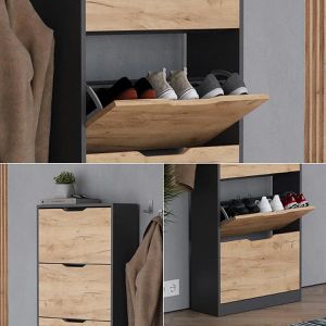 Produktbild für Schuhschrank Vicco Luca, anthrazit / eiche