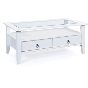 Couchtisch Inter-Link Provence 20901515, aus Glas / Holz, weiß