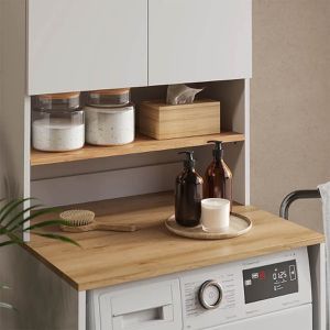 Produktbild für Waschmaschinenschrank Vicco Viktor, weiß / artisan eiche