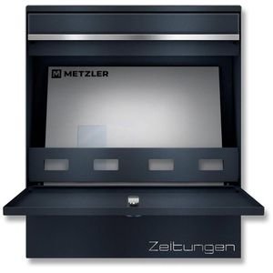 Produktbild für Briefkasten Metzler BK212-ZF, anthrazit, aus Stahl