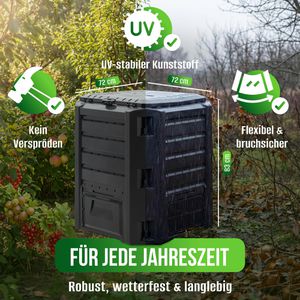 Produktbild für Komposter Deuba 106393, schwarz, aus Kunststoff