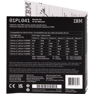 Produktbild für LTO-Ultrium-Band IBM 01PL041
