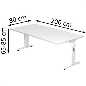 Produktbild für Schreibtisch Hammerbacher O-Serie, weiß / weiß