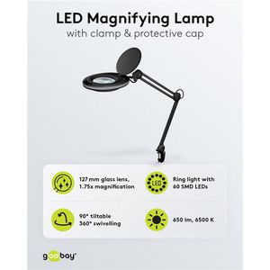 Produktbild für Lupenleuchte Goobay 64989, 127 mm Glaslinse, LED