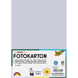 Folia Fotokarton 68010/80, 70 x 100 cm, hellgrau, 300g/m², 10 Blatt