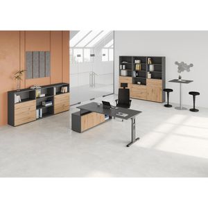 Produktbild für Kombischrank Hammerbacher Serie 9 Advanced, eiche / graphit