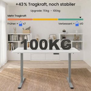 Produktbild für Schreibtisch FlexiSpot E1S Pro, weiß / grau