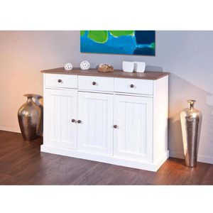 Produktbild für Sideboard Inter-Link Westerland 4.2, aus Massivholz, weiß