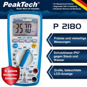Produktbild für Multimeter PeakTech P 2180, digital, RMS
