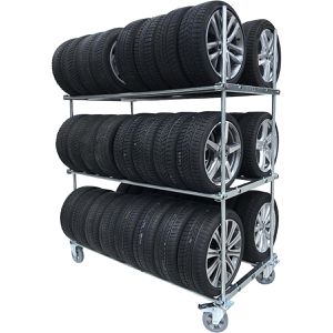 Produktbild für Reifenwagen Bertele Gigant, aus Metall, silber, für 48 Reifen