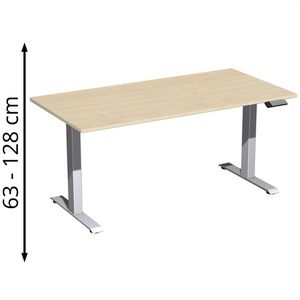 Produktbild für Schreibtisch Geramöbel Elevate Plus, ahorn / silber