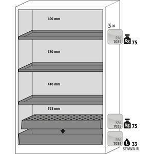 Produktbild für Gefahrstoffschrank asecos Q-Classic 90, 30003, mit 3 Fachböden