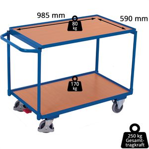 Produktbild für Tischwagen VARIOfit sw-600.501, aus Metall &amp; Holz