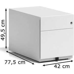 Produktbild für Rollcontainer Bisley Note, aus Metall, weiß