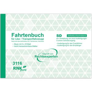 Produktbild für Fahrtenbuch RNK 3116, A5 quer