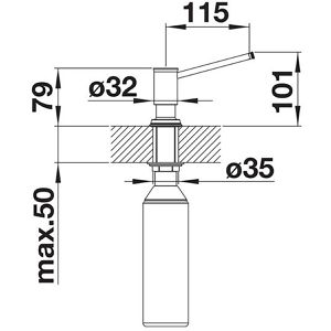Produktbild für Spülmittelspender BLANCO Livia 521291, verchromt