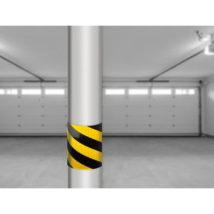 Produktbild für Wandschutz APA rund, schwarz/gelb