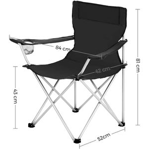 Produktbild für Campingstuhl Songmics GCB01BK, schwarz, bis 120 kg