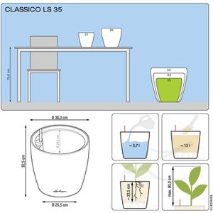 Produktbild für Übertopf Lechuza CLASSICO LS 35, anthrazit metallic, Ø 36x33cm