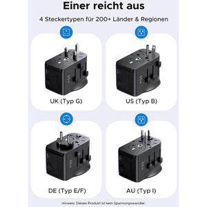 Produktbild für Reiseadapter UGREEN Universal GaN 65 W