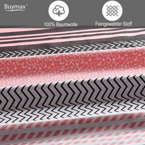 Produktbild für Bettwäsche Buymax Zigo, rosa, schwarz, Renforcé