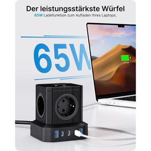 Produktbild für Steckdosenwürfel Voomy Power Cube S65, 2m Kabel