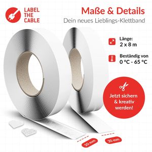 Produktbild für Klettband Label-the-cable Easy Tape Strap, weiß