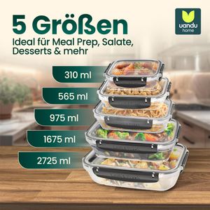 Produktbild für Frischhaltedose uandu 5 Mix Lock &amp; Fresh, aus Kunststoff