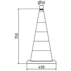 Produktbild für Leitkegel Schake 3L730TL2-SET, rot/weiß, Höhe 75cm