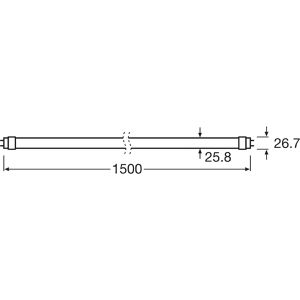 Produktbild für LED-Röhre LEDVANCE Value, T8 / G13, 150 cm