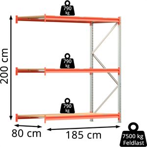 Produktbild für Anbauregal Regalwerk EMMA, 3 Holzböden
