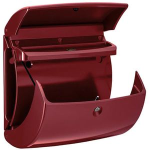Produktbild für Briefkasten Burg-Wächter Piano 886 R, weinrot, aus Kunststoff