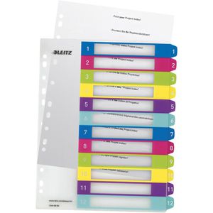 Produktbild für Register Leitz 1244-00-00 WOW, A4 Überbreite, 1-12