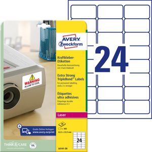 Folienetiketten Zweckform L6141-20, weiß matt