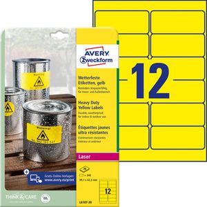Produktbild für Folienetiketten Zweckform L6107-20, gelb matt