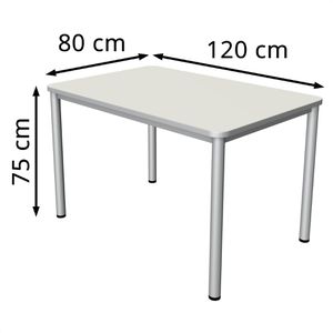 Produktbild für Schreibtisch Kerkmann Prime 11040410, weiß / silber