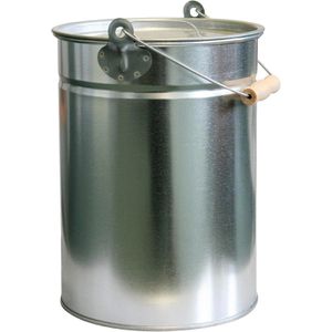 Ascheeimer Kamino-Flam 333257, silber, mit Holzgriff & Deckel