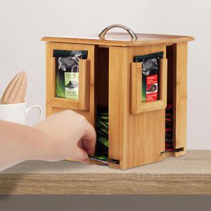 Produktbild für Teebox Relaxdays 10024212, für Teebeutel, natur, aus Bambus