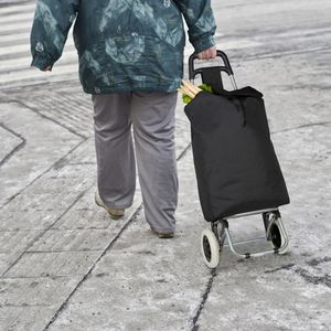Produktbild für Einkaufstrolley Relaxdays schwarz, klappbar