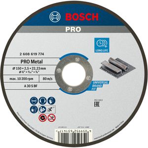 Produktbild für Trennscheibe Bosch PRO Metal, 2608619774, Bohrungs-Ø 22,23 mm