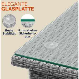 Produktbild für Beistelltisch CASARIA 109731, grau, aus Glas / Kunststoff